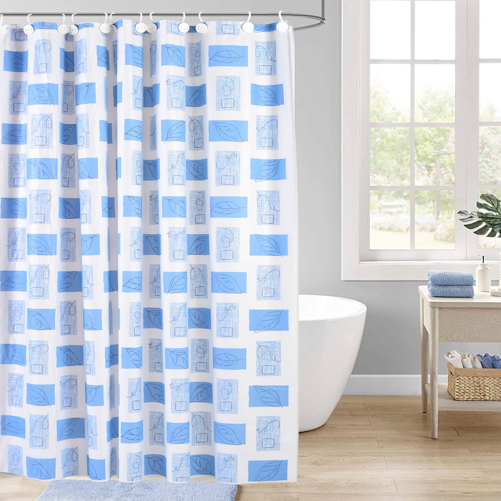 CORTINA PARA BAÑO CON PROTECTOR ECO ELIPLAST <>