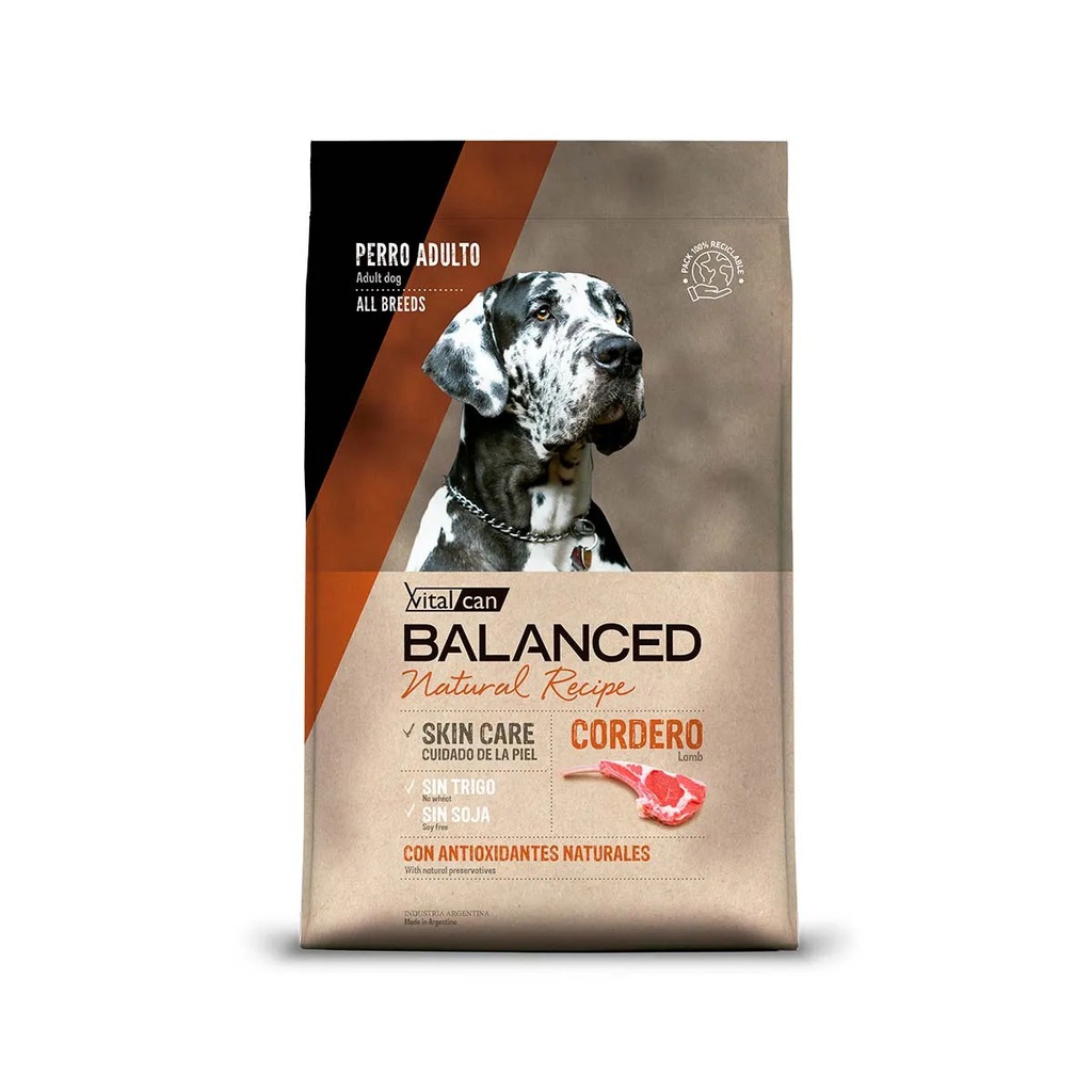 Vital Can Balanced Natural Recipe Cordero 15 Kg