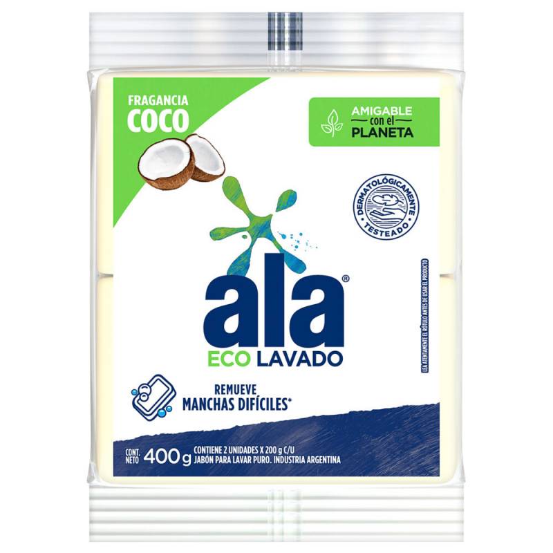 Jabon Pan Ala Eco Lavado Coco x 2un