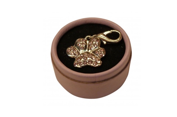 JOYA PENDIENTE P/COLLAR HUELLA PATITAS STRASS  PER-ROS