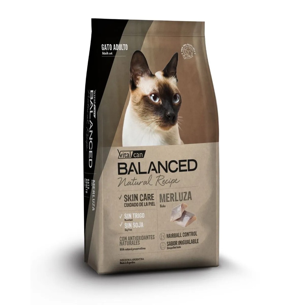 Balanced Natural Recipe Gato Adulto Merluza x 3 Kg.