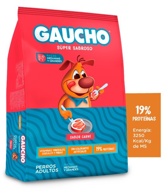 PERROS ADULTOS CARNE 15 KG. GAUCHO