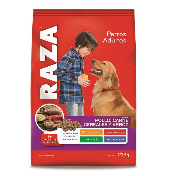 PERROS ADULTOS POLLO CARNE CEREALES ARROZ 21 KG - RAZA (VENCIDOS)