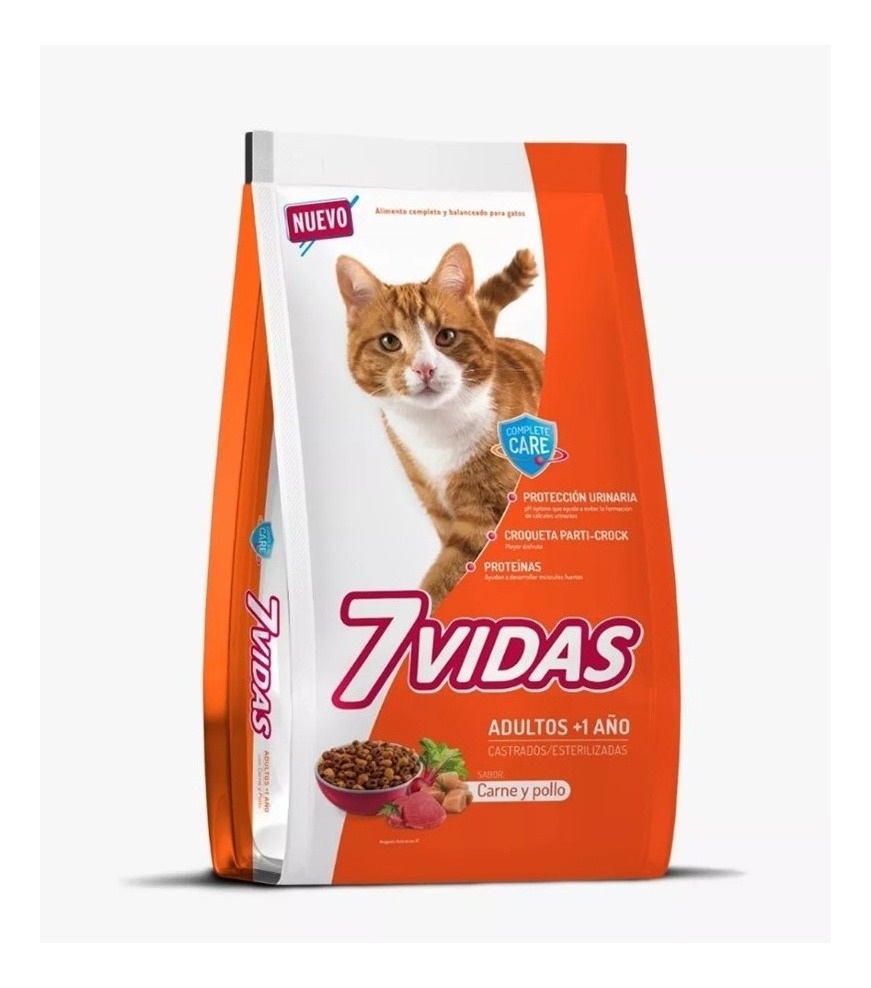 7 Vidas Gatos Adultos Sabor Carne y Pollo x 10 kg