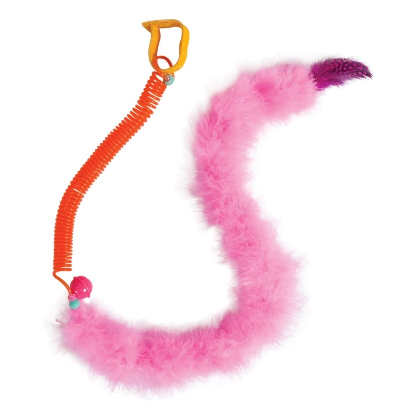 JW FEATHERLITE CATNIP BOA SPRINGY - MILLEX