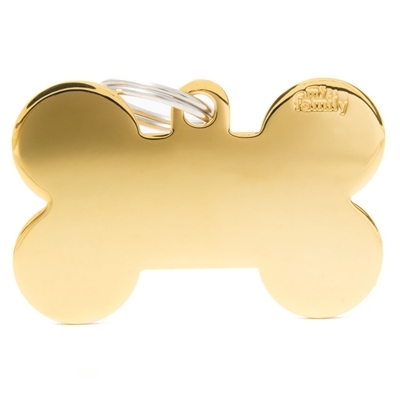 MEDALLA BASIC GOLD BIG BONE GOLDEN BRASS MFB07 - MY FAMILY