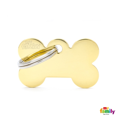 MEDALLA BASIC GOLD SMALL BONE GOLDEN BRASS MFB02 - MY FAMILY